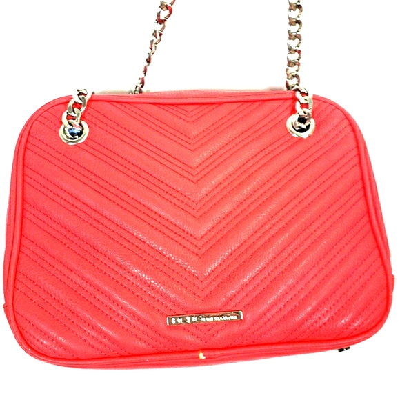 BCBG Eneration Red Coral Shoulder Bag Chain Purse - Picture 5 of 11